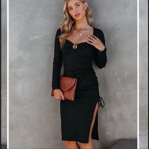 Vici side tie ruched midi (Size Small)